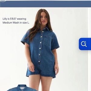 Parke Denim Button-Up Romper